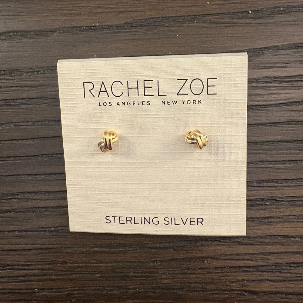 NEW Rachel Zoe gold stud earrings